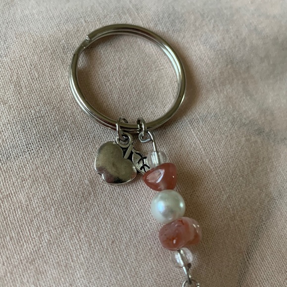 Handmade red apple flower Keychain - Picture 3 of 6